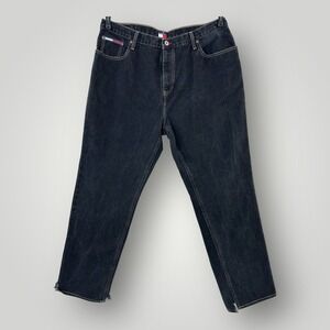 VTG 2002 Tommy Hilfiger Jeans Mens 40x32 Black Tommy Jeans Straight Leg BaggyY2K